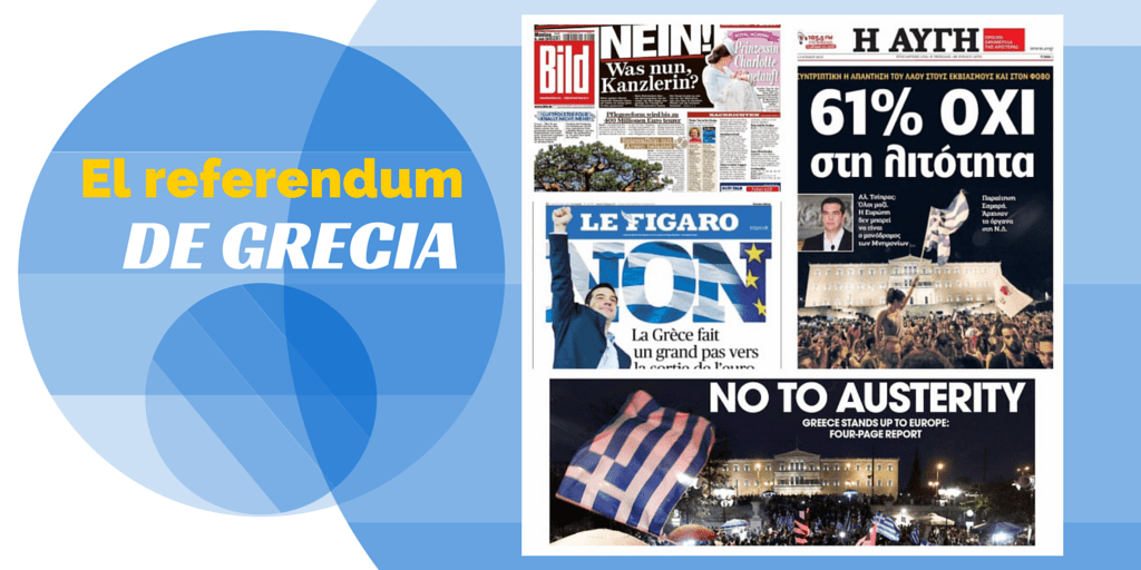 Portadas sobre el referendum griego