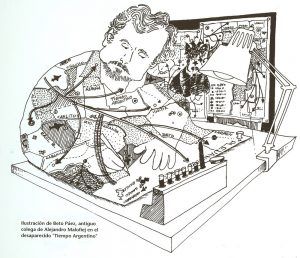 Ilustración de Beto Páez, antiguo colega de Alejandro Malofiej, en el desaparecido 'Tiempo Argentino'