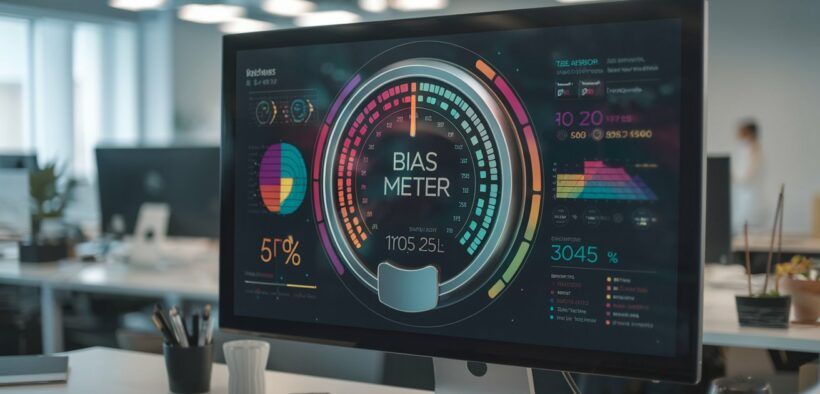 Un bias meter en la redacción de Los Angeles Times.