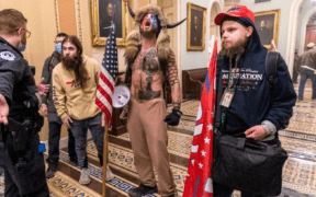 Manifestantes trumpistas, en el interior del Capitolio.